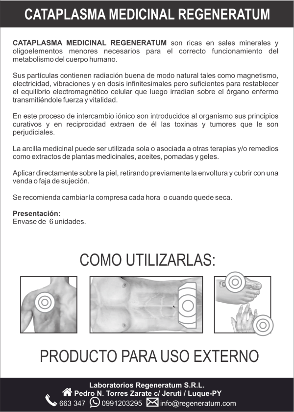 Cataplasma de Arcilla Medicinal listas para usar REGENERATUM - Imagen 3
