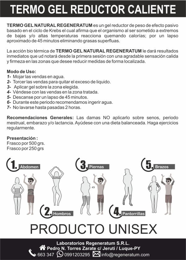 Termo gel reductor para vendas calientes REGENERATUM - Imagen 3