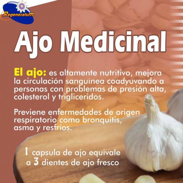 Ajo medicinal x 60 capsulas refuerza su sistema inmunologico REGENERATUM - Imagen 4
